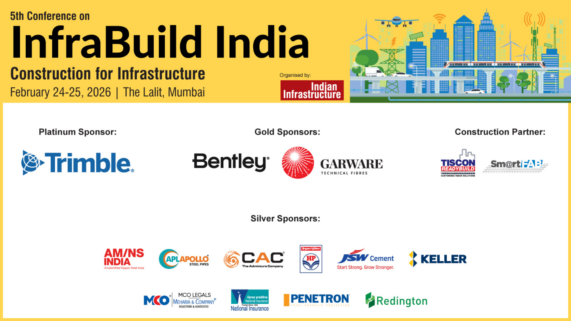 Infrabuild Infrustructure 5th Annual Conference on InfraBuild India | February 24–25, 2026 ...